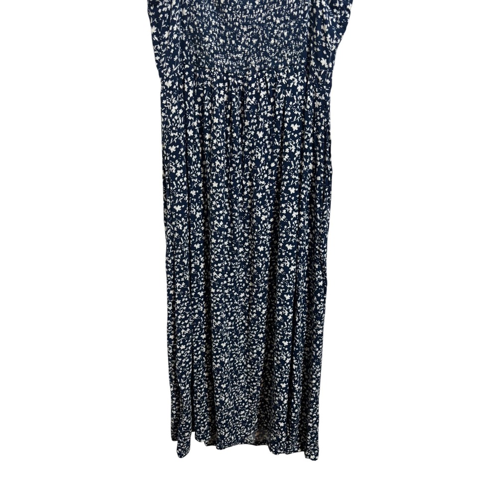 Old Navy Floral Ditsy Midi Dress Smocked Back Pockets Milkmaid Cottagecore XS - Picture 11 of 13